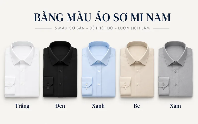 Chọn màu sơ mi phù hợp giúp nam giới dễ phối đồ và hạn chế lỗi thời trang